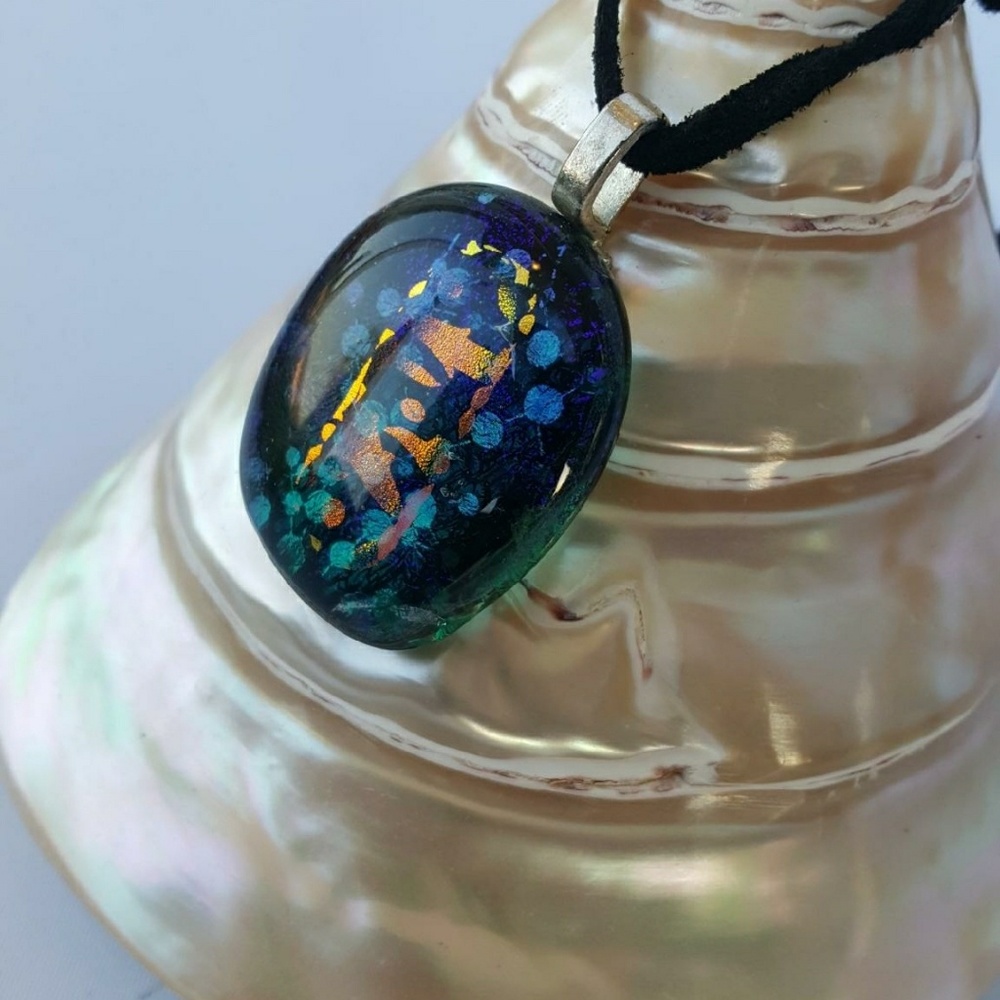 "Infinite Waters" Dichroic Glass necklace
